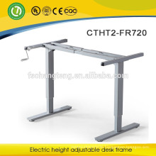 Hand cranked height adjustable laptop desk leg